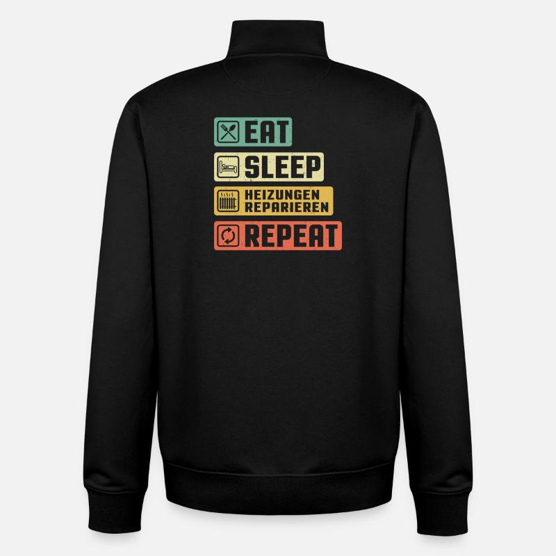 Heating Engineer Heating Construction Plumber Plumber - Unisex Organic Zip Sweatshirt by Stanley/Stella - black