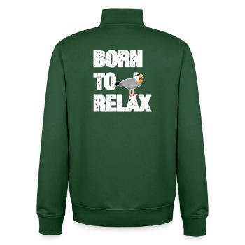 Born to Relax Möwe - Unisex Organic Zip Sweatshirt von Stanley/Stella - Flaschengrün - Hinten - AI Model Male 185 dark (185cm)