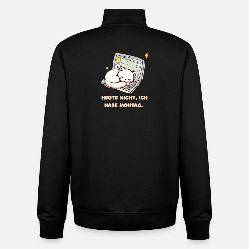 Pas aujourd’hui, c’est lundi - Sweat zippé unisexe en coton bio Stanley/Stella - noir