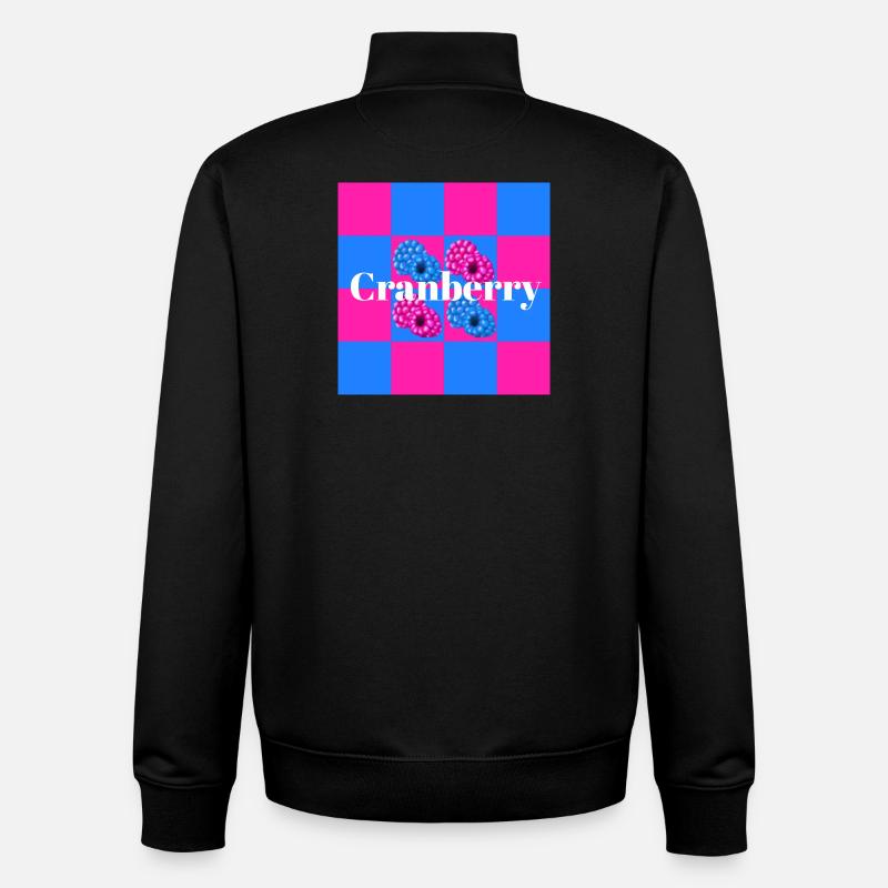 Lebendige Beerenmuster auf Farbblock-Hintergrund - Unisex Organic Zip Sweatshirt von Stanley/Stella - Schwarz