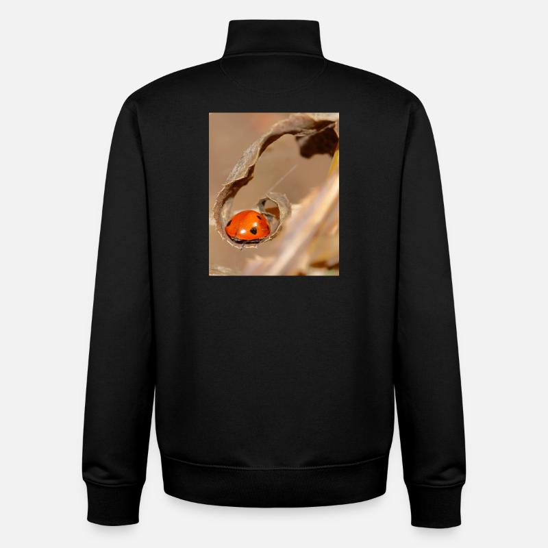 Marienkäfer auf getrocknetem Blatt - Unisex Organic Zip Sweatshirt von Stanley/Stella - Schwarz