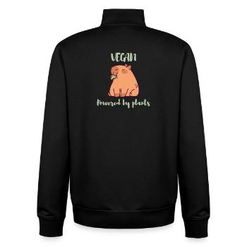 Vegan - Powered by Plants Design pour les végétaliens - Sweat zippé unisexe en coton bio Stanley/Stella - noir - Dos - AI Model Male 185 light (185cm)