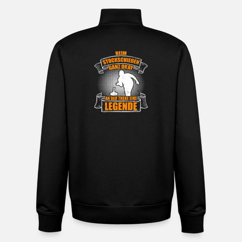 Quite okay at curling - Unisex Organic Zip Sweatshirt by Stanley/Stella - black