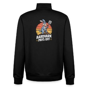 Aardvark Pays Off Ameisenbär Motivation Garten - Unisex Organic Zip Sweatshirt von Stanley/Stella - Schwarz - Hinten - AI Model Male 185 light (185cm)