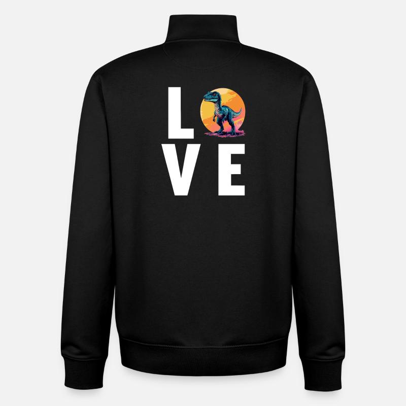 Dino Dinosaur Dinosaur - Unisex Organic Zip Sweatshirt by Stanley/Stella - black