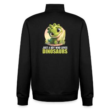 Dino Dinosaur Dinosaur - Unisex Organic Zip Sweatshirt by Stanley/Stella - black - Back - AI Model Male 185 light (185cm)