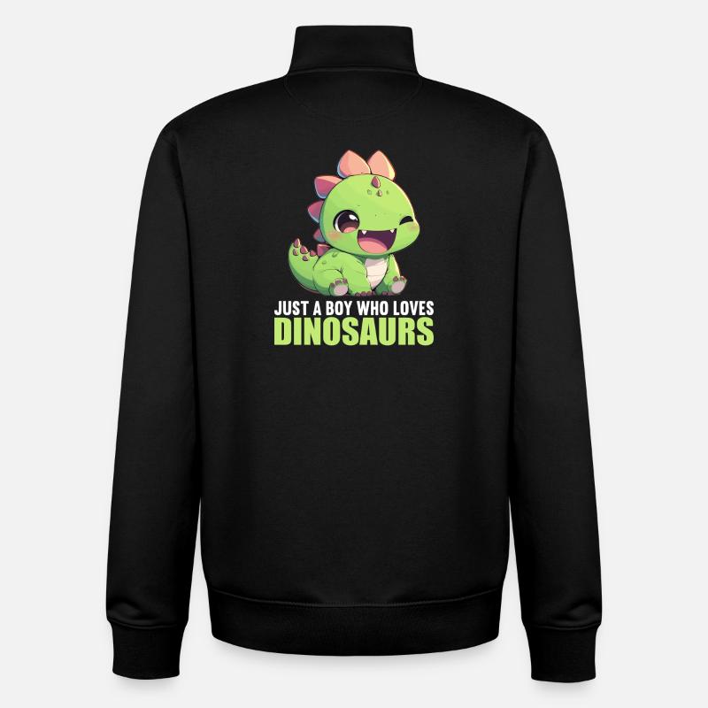Dino Dinosaur Dinosaur - Unisex Organic Zip Sweatshirt by Stanley/Stella - black