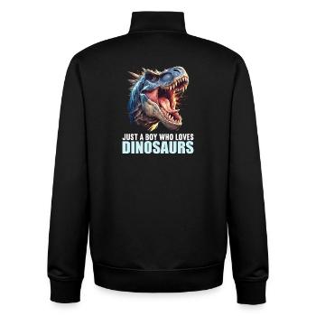Dino Dinosaur Dinosaur - Unisex Organic Zip Sweatshirt by Stanley/Stella - black - Back - AI Model Male 185 light (185cm)