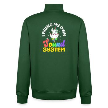 Public Fart Funny Inappropriate - Unisex Organic Zip Sweatshirt by Stanley/Stella - bottle green - Back - AI Model Male 185 dark (185cm)