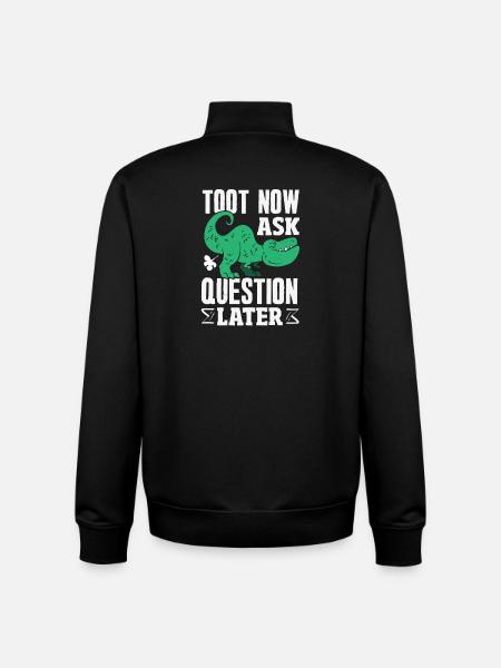 Public Fart Funny Inappropriate - Unisex Organic Zip Sweatshirt by Stanley/Stella - black
