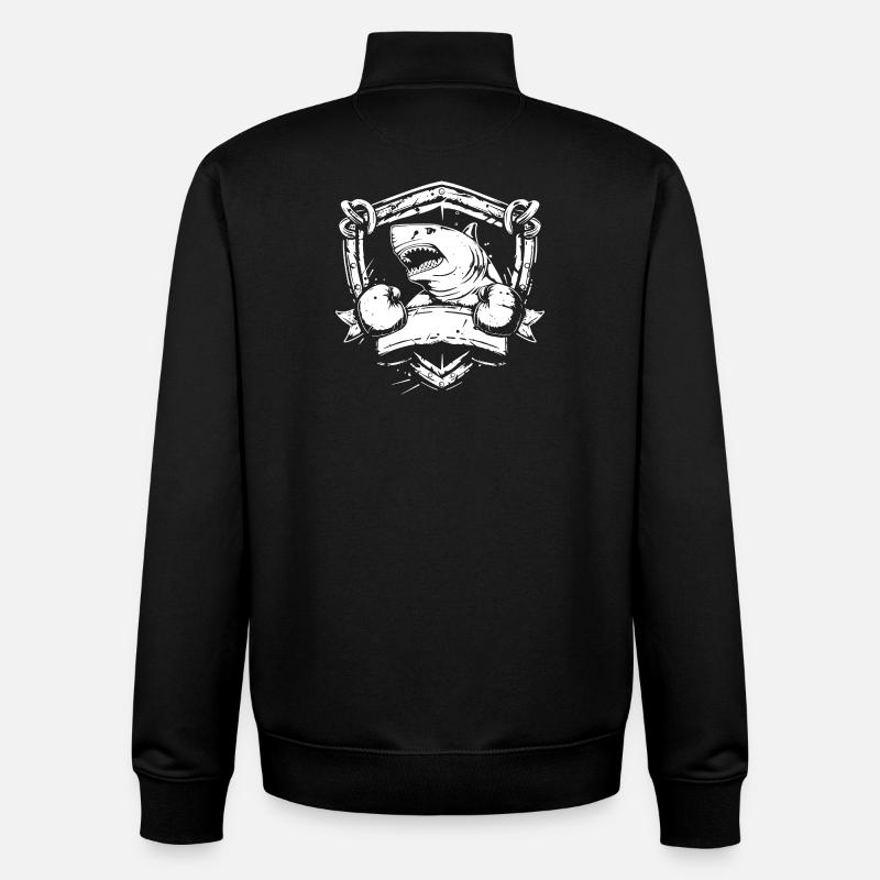 Shark Boxer Crest - Unisex Organic Zip Sweatshirt by Stanley/Stella - black