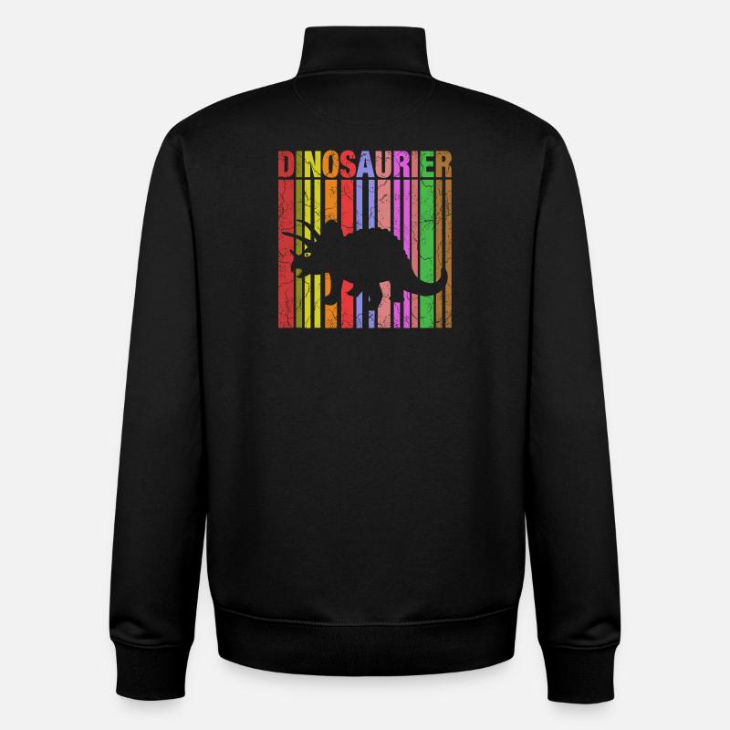Dinosaurier Silhouette mit Farbdetails - Unisex Organic Zip Sweatshirt von Stanley/Stella - Schwarz