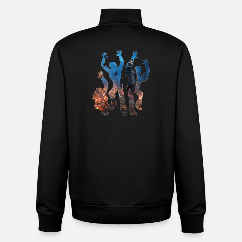 Zombies_Halloween - Sweat zippé unisexe en coton bio Stanley/Stella - noir