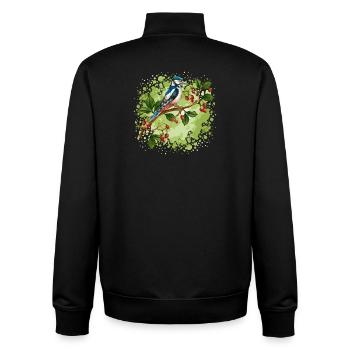 Oiseau coloré - Sweat zippé unisexe en coton bio Stanley/Stella - noir - Dos - AI Model Male 185 light (185cm)