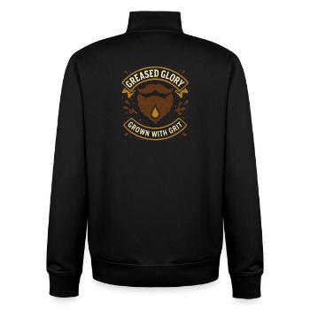 Bartöl Pflege Humor Gepflegter Lebensstil - Unisex Organic Zip Sweatshirt von Stanley/Stella - Schwarz - Hinten - AI Model Male 185 light (185cm)