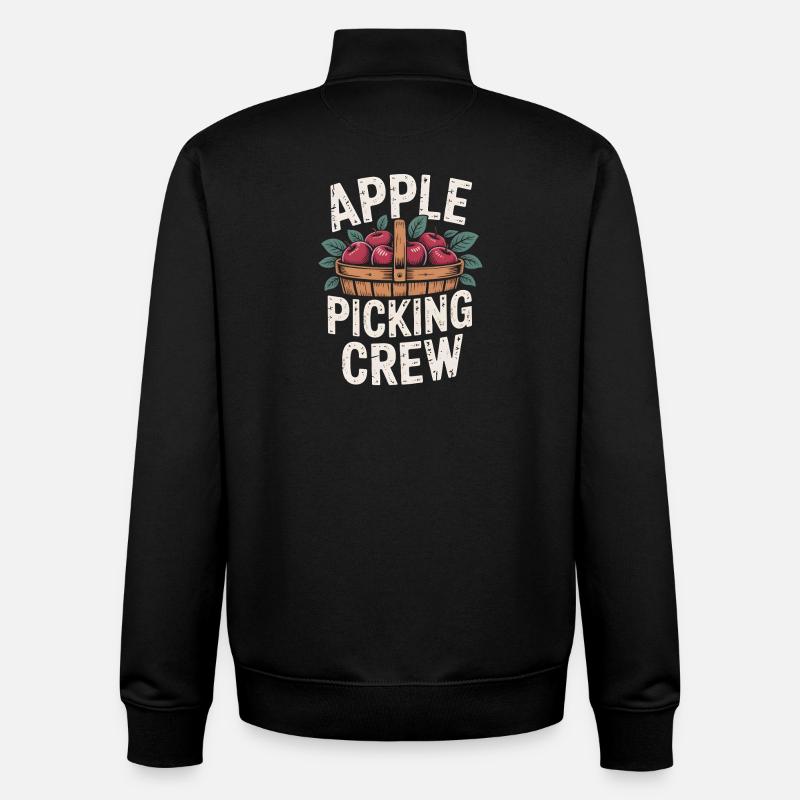 Cueillette de pommes en automne - Sweat zippé unisexe en coton bio Stanley/Stella - noir