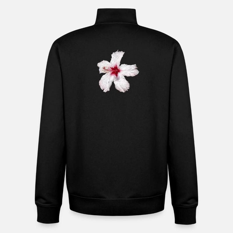 Fleur - Sweat zippé unisexe en coton bio Stanley/Stella - noir