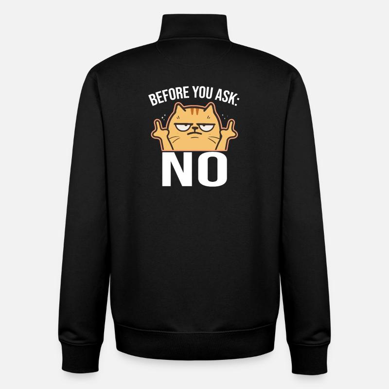 Before You Ask: No Middle Finger - Unisex Organic Zip Sweatshirt by Stanley/Stella - black