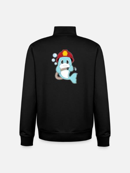 Dolphin fireman fire hose fire department - Unisex Organic Zip Sweatshirt by Stanley/Stella - black