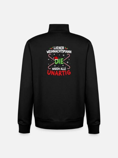 Dear Santa Claus Humor - Unisex Organic Zip Sweatshirt by Stanley/Stella - black