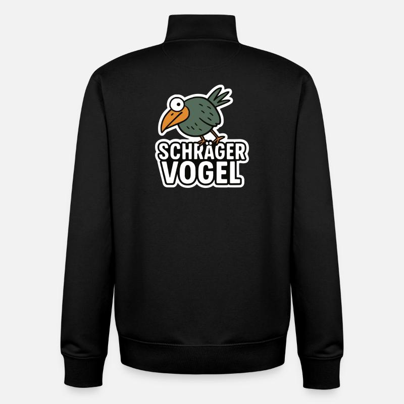 Oiseau étrange, strident et fou - Sweat zippé unisexe en coton bio Stanley/Stella - noir