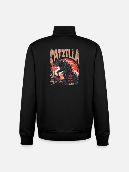 Japanese Kaiju Cat - Unisex Organic Zip Sweatshirt by Stanley/Stella - black