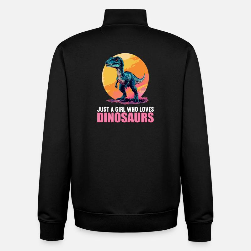 Dino Saurier Dinosaurier - Unisex Organic Zip Sweatshirt von Stanley/Stella - Schwarz