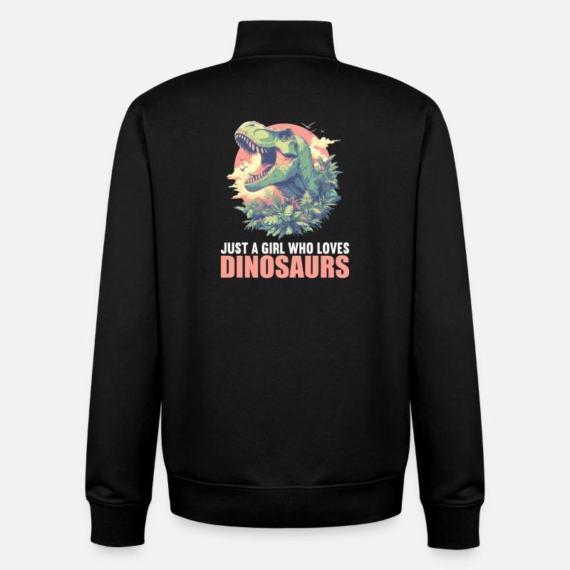 Dino Saurier Dinosaurier - Unisex Organic Zip Sweatshirt von Stanley/Stella - Schwarz