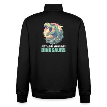 Dino Dinosaur Dinosaur - Unisex Organic Zip Sweatshirt by Stanley/Stella - black - Back - AI Model Male 185 light (185cm)