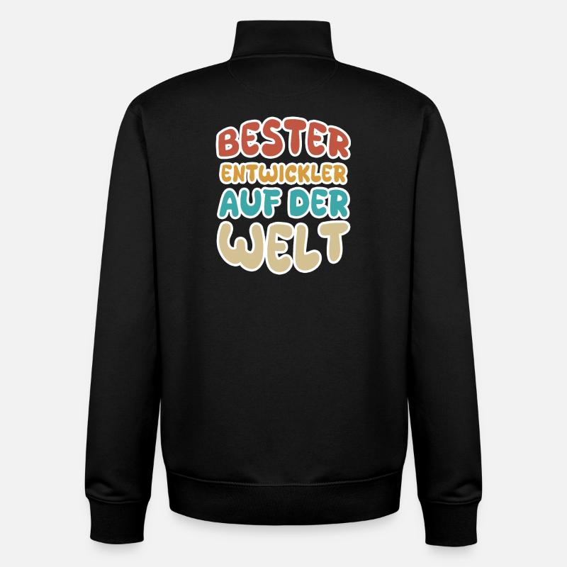 Calling Developer - Unisex Organic Zip Sweatshirt by Stanley/Stella - black