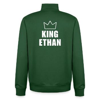 Ethan Name mit Buchstabe E - King Crown Shirt - Unisex Organic Zip Sweatshirt von Stanley/Stella - Flaschengrün - Hinten - AI Model Male 185 dark (185cm)