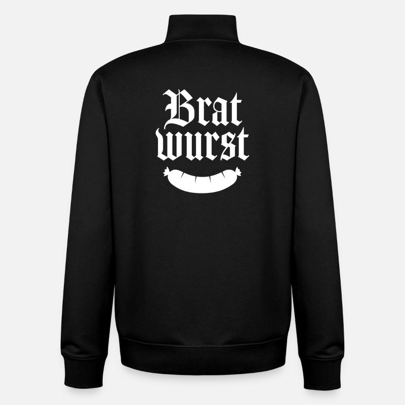 Bratwurst - Sweat zippé unisexe en coton bio Stanley/Stella - noir