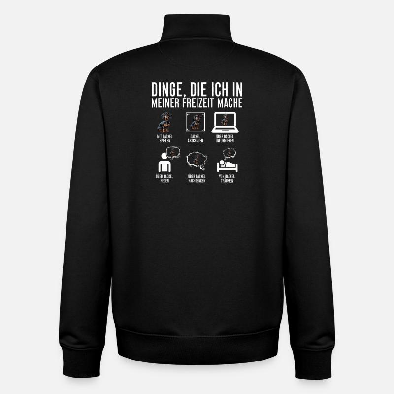 Dackel Hund Rauhaardackel Dickköpfiger - Unisex Organic Zip Sweatshirt von Stanley/Stella - Schwarz