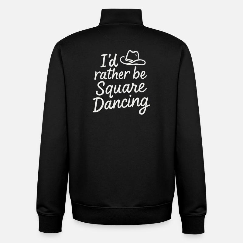 I'd rather be Square Dancing - Unisex Organic Zip Sweatshirt by Stanley/Stella - black