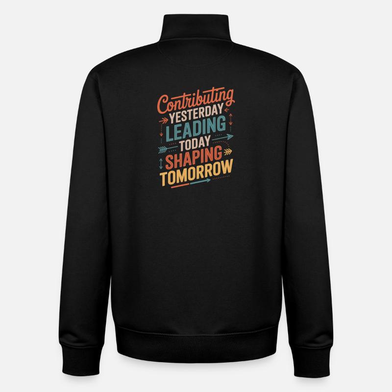 Contributing Yesterday Leading Today Hispanic - Unisex Organic Zip Sweatshirt by Stanley/Stella - black