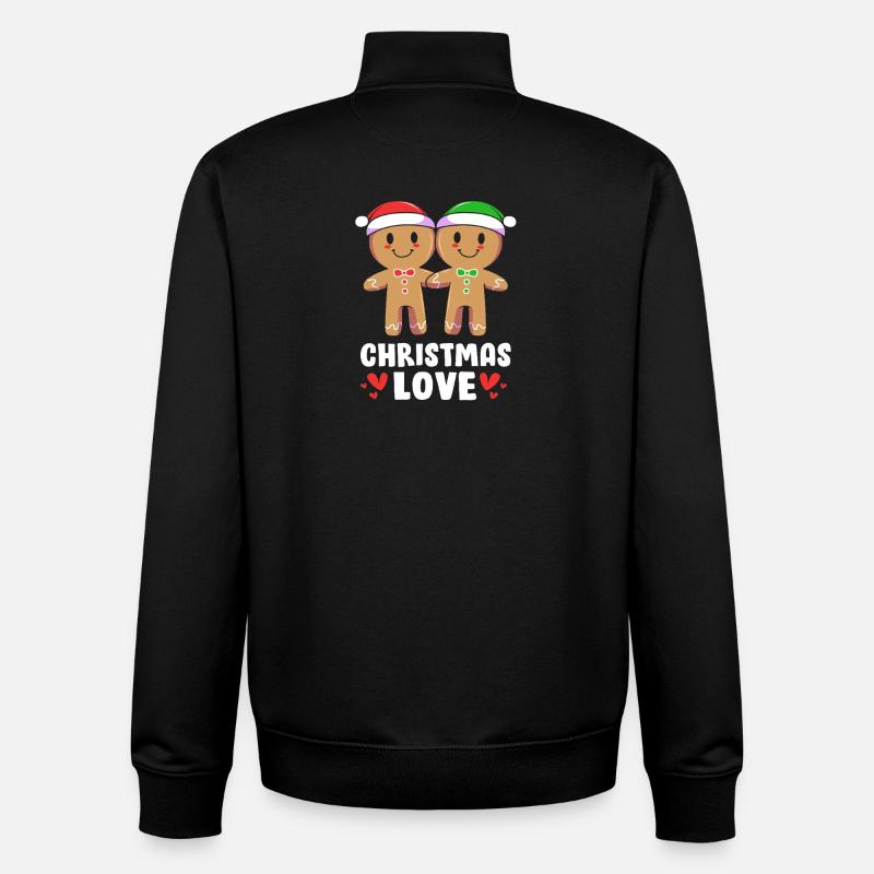 Weihnachten Lebkuchen Lebkuchenmann Gingerbread - Unisex Organic Zip Sweatshirt von Stanley/Stella - Schwarz
