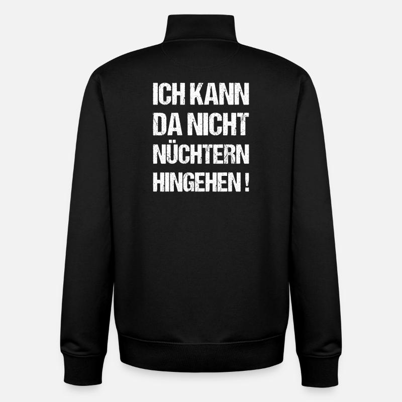 Dictons drôles sur la boisson - Sweat zippé unisexe en coton bio Stanley/Stella - noir