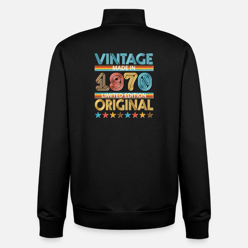 1970 - Sweat zippé unisexe en coton bio Stanley/Stella - noir