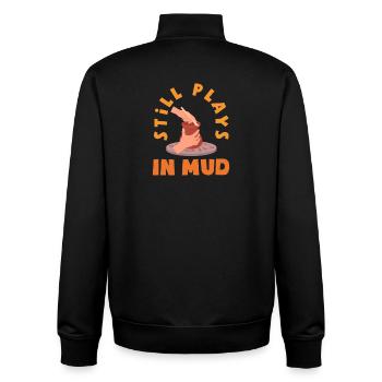 Pottery Lover: Still Playing in the Mud - Unisex Organic Zip Sweatshirt by Stanley/Stella - black - Back - AI Model Male 185 light (185cm)