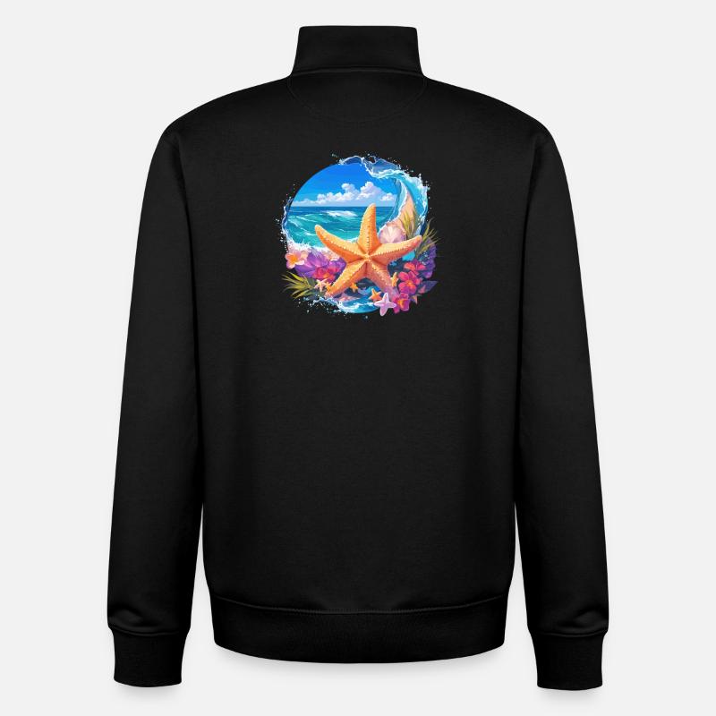 Étoile de mer Étoile de mer - Sweat zippé unisexe en coton bio Stanley/Stella - noir
