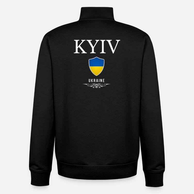 Kiev elegant design, Ukrainian pride - Unisex Organic Zip Sweatshirt by Stanley/Stella - black