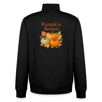  Pumpkin Season – Herbstliche Kürbisse - Unisex Organic Zip Sweatshirt von Stanley/Stella - Schwarz - Hinten - AI Model Male 185 light (185cm)