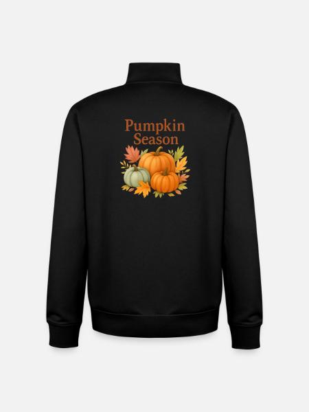 Pumpkin Season – Autumnal Pumpkins - Unisex Organic Zip Sweatshirt by Stanley/Stella - black