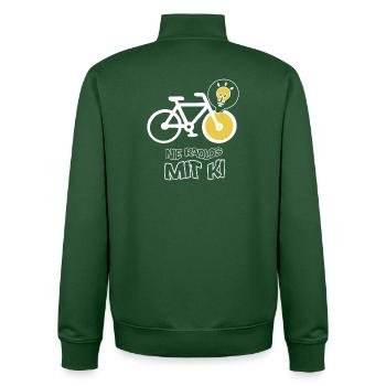 Creative bike with light bulb design - Unisex Organic Zip Sweatshirt by Stanley/Stella - bottle green - Back - AI Model Male 185 dark (185cm)