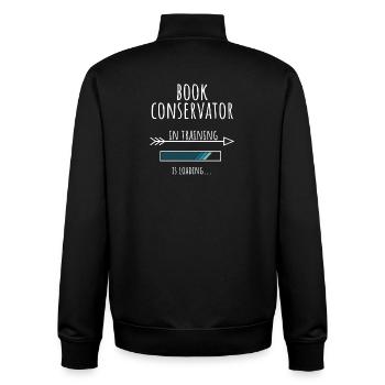 Gift Profession Education Book Restorer - Unisex Organic Zip Sweatshirt by Stanley/Stella - black - Back - AI Model Male 185 light (185cm)