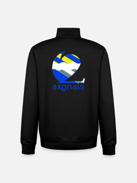 Axonais - Sweat zippé unisexe en coton bio Stanley/Stella - noir