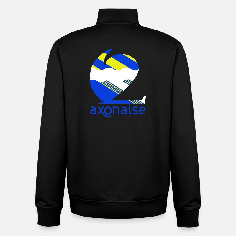 Axonaise - Sweat zippé unisexe en coton bio Stanley/Stella - noir