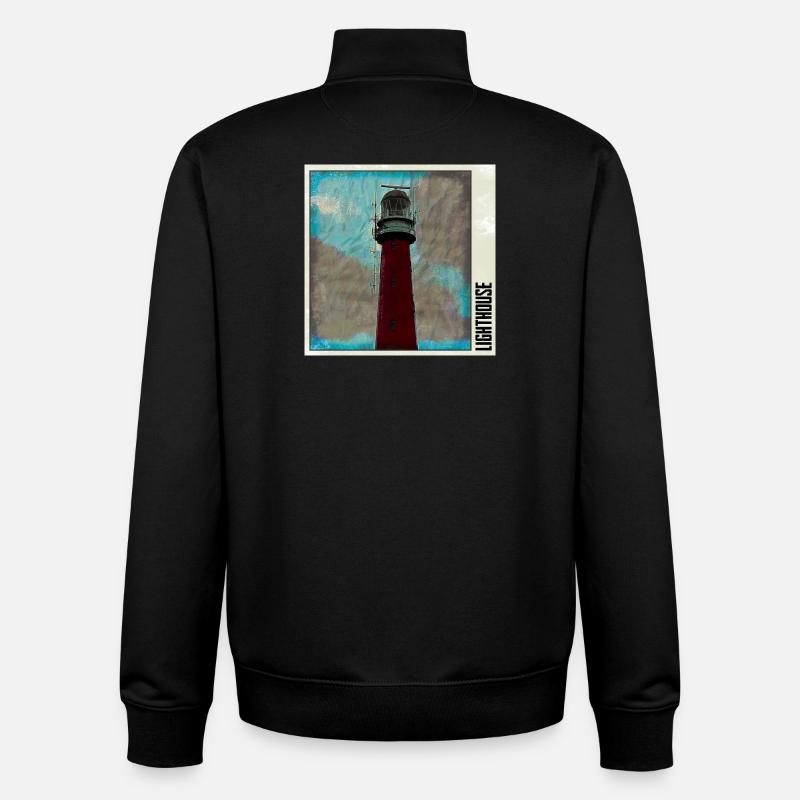 Leuchtturm im Sturm - Unisex Organic Zip Sweatshirt von Stanley/Stella - Schwarz
