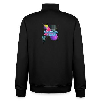 Neon Retro Radikal Vibes - Unisex Organic Zip Sweatshirt von Stanley/Stella - Schwarz - Hinten - AI Model Male 185 light (185cm)