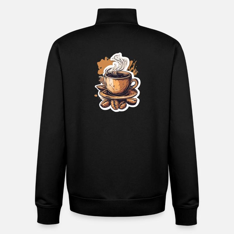 Café - Sweat zippé unisexe en coton bio Stanley/Stella - noir